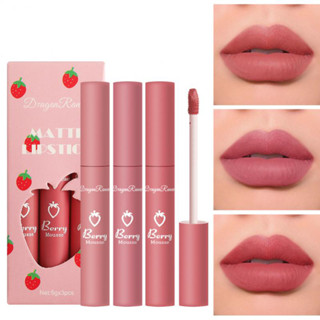 Berry Mousse Velvet Matte ลิปกลอสลิปสติกเนื้อแมทกันน้ําให้ความชุ่มชื้น / ลิปสติกไม่ติดถ้วย