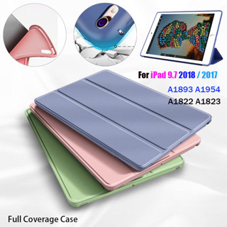 Tablet Case For iPad 9.7 2018 2017 A1893 A1954 A1822 A1823 Fundas PU Ultra Slim wake Smart Cover Case for iPad 5 6 5th 6th Generation Silicone Soft Case