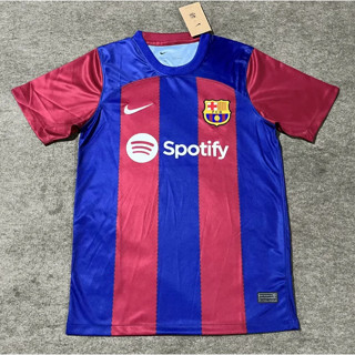 เสื้อกีฬาแขนสั้น ลายทีมชาติฟุตบอล Barcelona คุณภาพสูง สําหรับผู้ชาย 2023-24