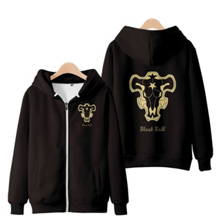 ใหม่ เสื้อกันหนาว เสื้อแจ็กเก็ต แขนยาว มีฮู้ด พิมพ์ลายอนิเมะ Black Clover 3D มีซิป ทรงหลวม สไตล์ญี่ปุ่น คอสเพลย์ แฟชั่นสําหรับผู้ชาย และผู้หญิง