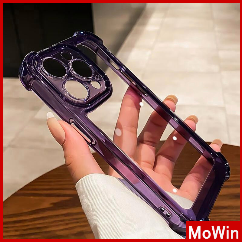 Mowin - เข้ากันได้สำหรับ 15 เคสไอโฟน11 เคส iphone 11 สำหรับ 14 Pro Max เคสไอโฟนเคสอะครีลิคเคสใสเคสชุบปุ่มถุงลมนิรภัยกันกระแทกฝาครอบป้องกันกล้องสีดำเข้ากันได้กับ iPhone 13 Pro max 12 Pro Max 11 Pro Max XR XS 7PLUS 8PLUS 7 8
