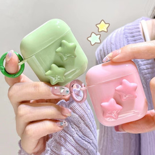 เคสหูฟังบลูทูธ tpu นิ่ม แบบป้องกัน ลายการ์ตูนดาว สีแคนดี้ สําหรับ airpods 1 2 pro 3