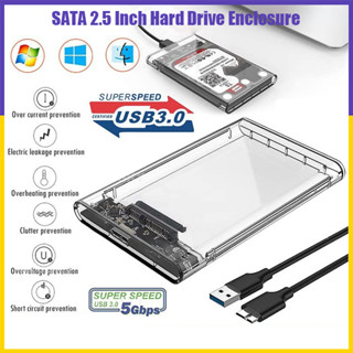 【จัดส่งรวดเร็ว】เคสฮาร์ดดิสก์ภายนอก Hdd Enclosure 2.5 SDD และ HDD 5Gbps USB 3.0 เป็น SATA HDD