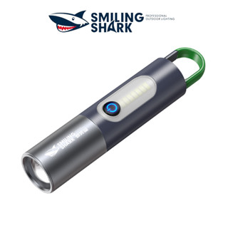 Smiling Shark SD0708 ไฟฉายฉุกเฉิน Led COB M77 สว่างมาก พร้อมตะขอ ชาร์จ USB กันน้ํา สําหรับตั้งแคมป์ กลางแจ้ง