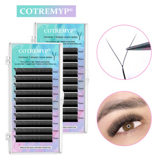 💖💖Cotremyp YY ขนตาปลอม ขนมิงค์ธรรมชาติ 0.07 มม. แบบนุ่ม รูปตัว YY Type nagaraku Eyelashes ต่อขนตาหนา 0.07 มม. Premium Material Natural Soft Mink YY Double Tips ขนตารูปตัว