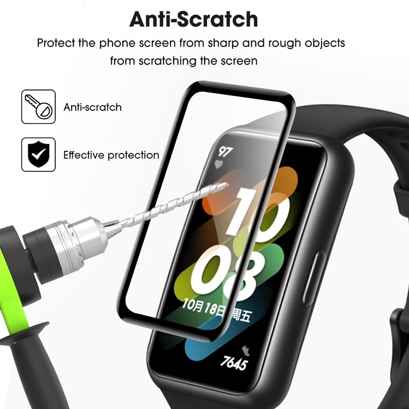 ฟิล์มกันรอย Huawei Band 10 ฟิล์ม ฟิล์มกระจกนิรภัยกันรอย 3D Pmma สําหรับ Huawei Band 8 7 Watch Fit 2 Watch Fit New