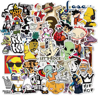 【100 ชิ้น】Funny Hip Hop Stickers สติกเกอร์ PVC กันน้ํา สไตล์ฮิปฮอป สําหรับติดตกแต่งแล็ปท็อป หมวกกันน็อค