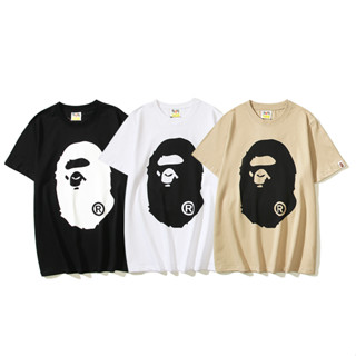 Bape เสื้อยืดแขนสั้น ผ้าฝ้าย พิมพ์ลาย แฟชั่นสําหรับผู้ชายและผู้หญิง