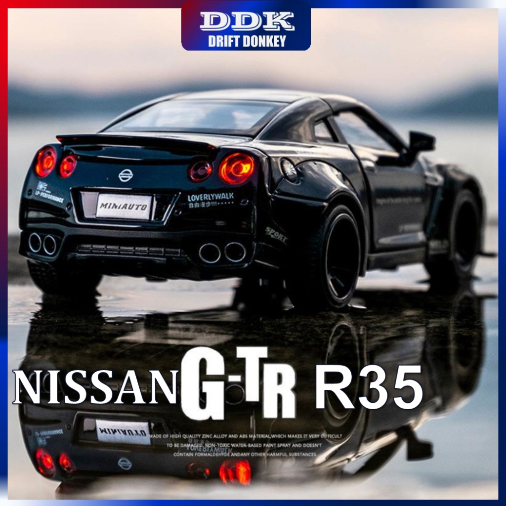 DDK สเกล 1:32 Nissan GTR R35 Nismo โมเดลรถยนต์  เหล็กโมเดลยนต์ โลหะผสมหล่อตายรถ ประตู เปิดได้วิ่งได้รถมีเสียงพร้อมไฟ เกมของเล่นสําหรับเด็กผู้ชาย ของขวัญวันเกิดสําหรับเพื่อน เกมสปอร์ตสําหรับเด็ก แข่งรถเร็ว ตกแต่งบ้าน