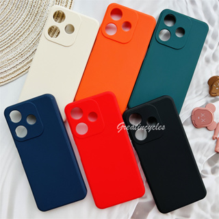 Tecno Spark 10 10C เคสโทรศัพท์ ซิลิโคน TPU นิ่ม ผิวด้าน ขอบตรง สีพื้น