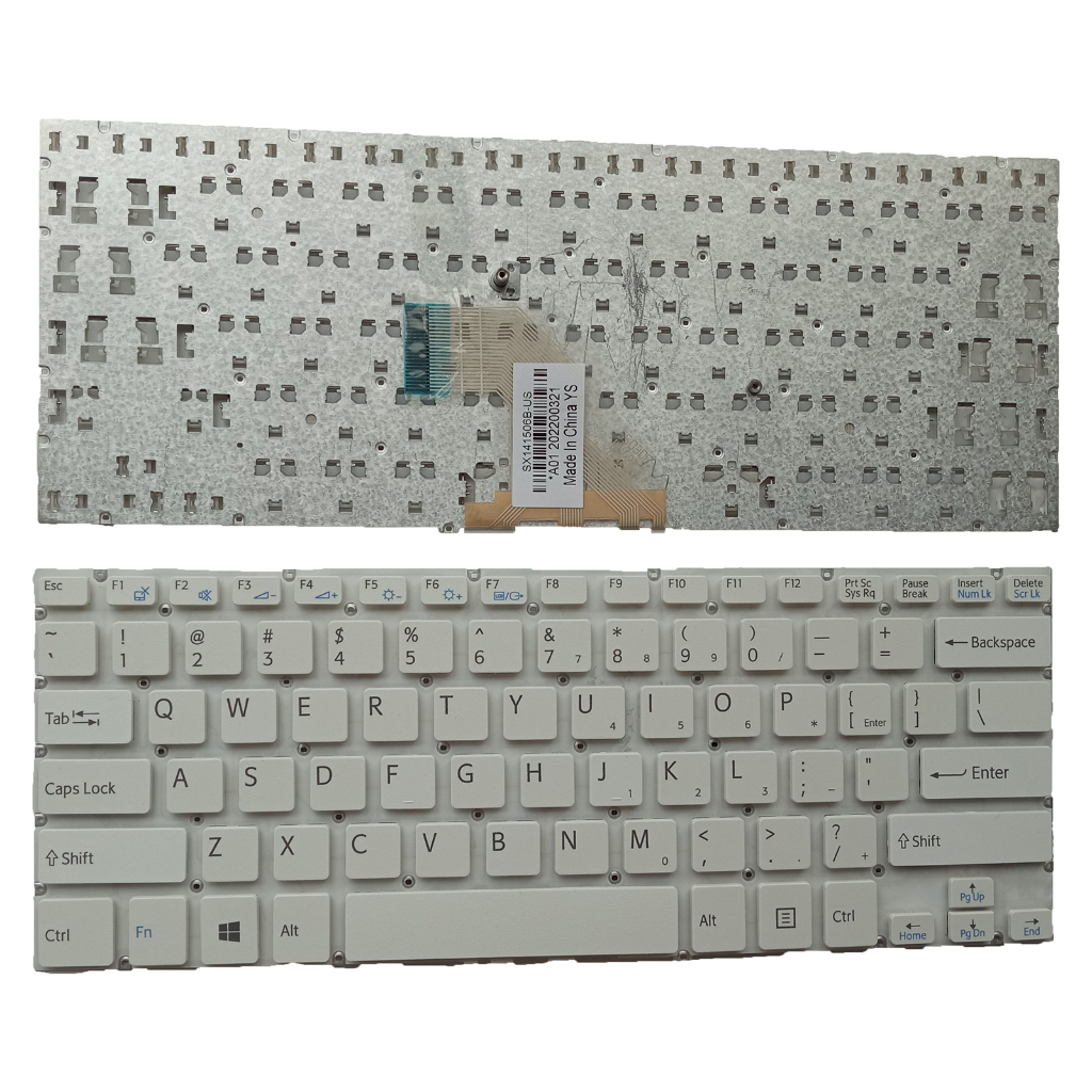 ใหม่สีขาว Sony VAIO SVF14 SVF142 SVF143 SVF14E SVF14215CXB แป้นพิมพ์แล็ปท็อป US