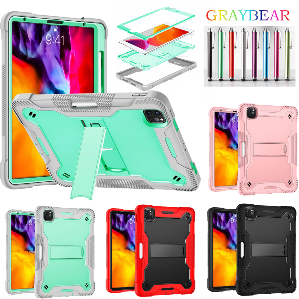 iPad Air 10.9 Case iPad Air 4 2020 Air 5 2022 Casing Hard 3 in 1 Shockproof Slim Tablet Protective Back Stand Cover with Pencil Slot for Air 4th 5th Generation