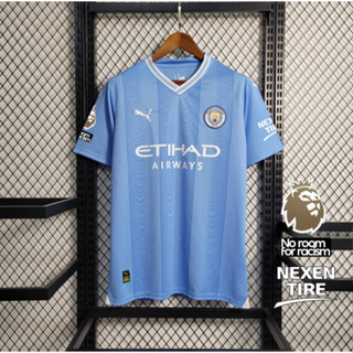 เสื้อกีฬาแขนสั้น ลายทีมชาติฟุตบอล Man City 23 24 ชุดเหย้า ไซซ์ S - 2XL