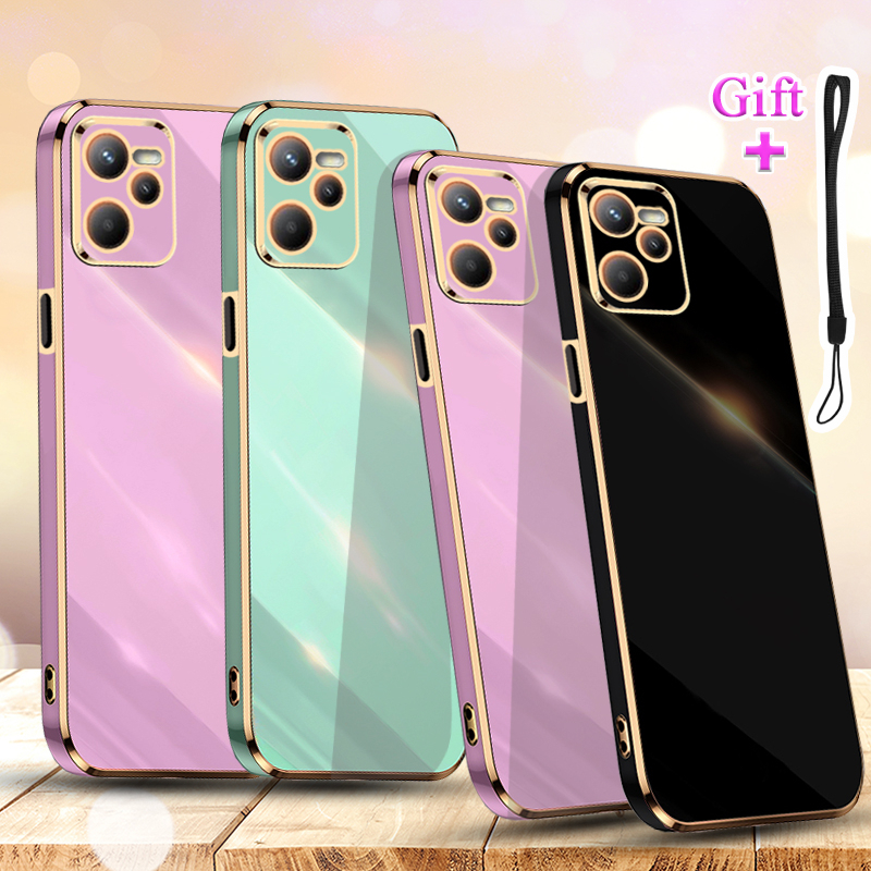 Realme C35 ปลอกชุบสําหรับ Realme C35 Traight Edge Electroplated เคสโทรศัพท์