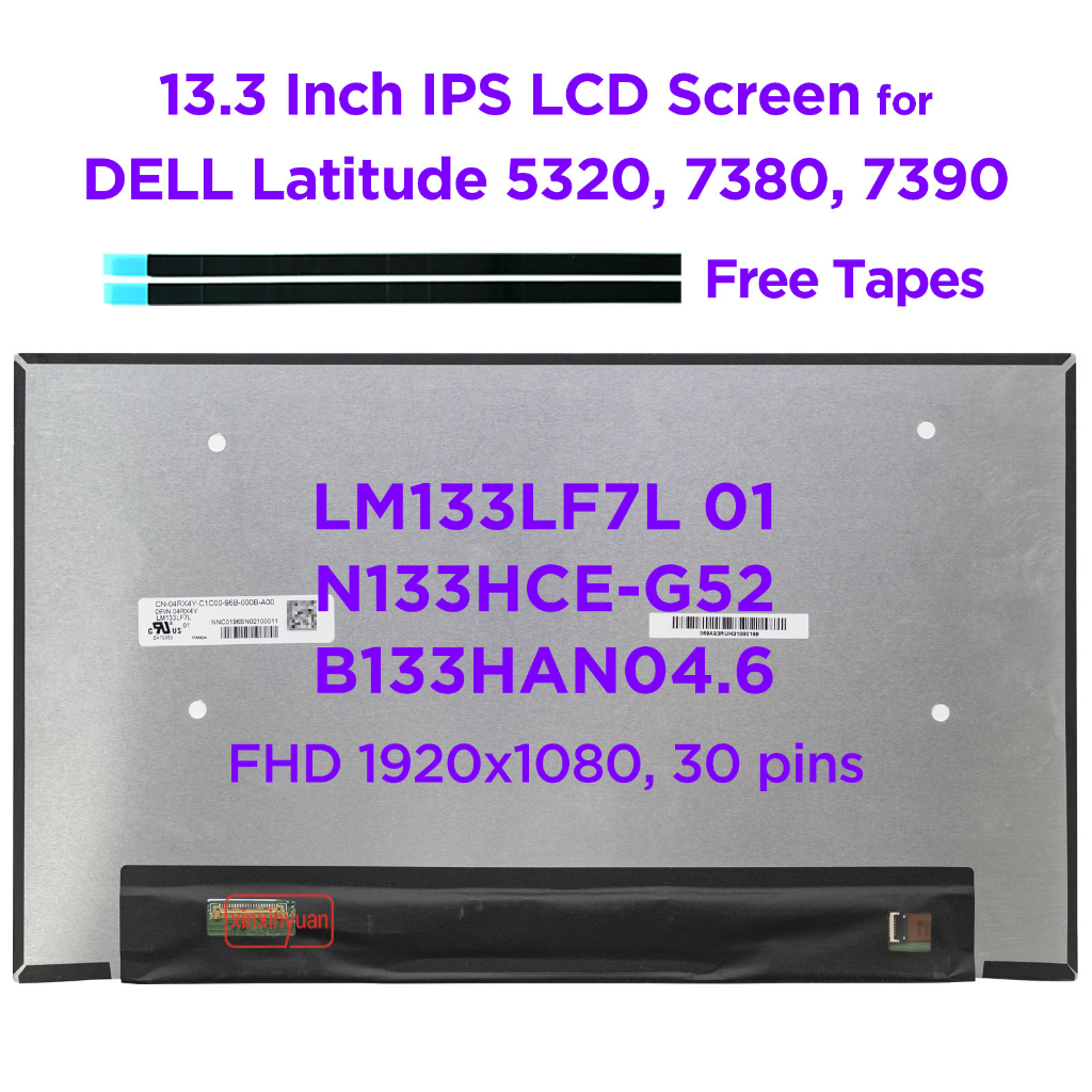 หน้าจอ LCD แล็ปท็อป 13.3 นิ้ว LM133LF7L01 N133HCE-G52 B133HAN04.6 LP133WF4-SPD1 แบบเปลี่ยน สําหรับ D