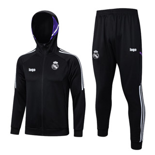 เสื้อแจ็กเก็ต มีฮู้ด ลาย Real Madrid