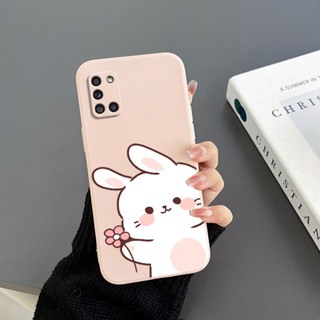 เคสโทรศัพท์มือถือ Tpu ขอบตรง ลายกระต่าย สําหรับ Samsung A31 A30 A20 A50 A50S A30S