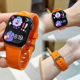 Bingdun สายนาฬิกาข้อมือซิลิโคน แบบใส สองชั้น สําหรับ iwatch Ultra 49 มม. iwatch Series 8 se 7 6 5 4 45 มม. 41 มม. 44 มม. 40 มม. 42 มม. 38 มม.