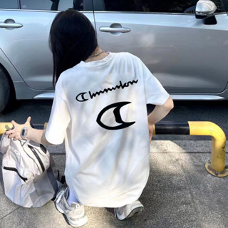 Champion ใหม่ ขายดี เสื้อยืดผ้าฝ้าย พิมพ์ลาย สําหรับทุกเพศ