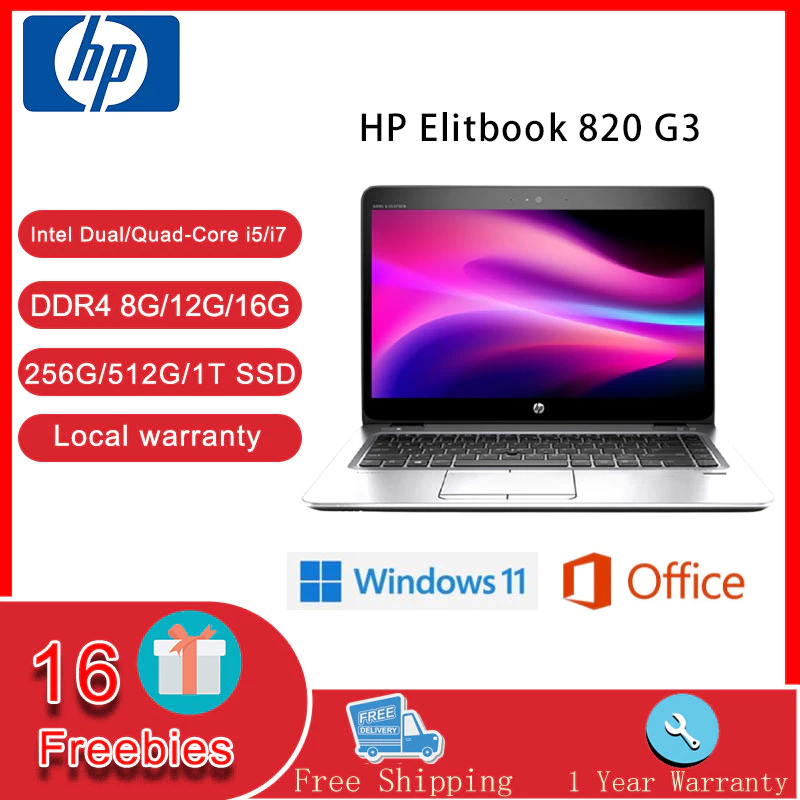 HP Elitebook 820 G3 / 840 G3 Intel Core i5/i7 RAM 8/12/16GB SSD 256/512GB/1TB