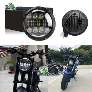 【MJMOTO】ไฟหน้ารถจักรยานยนต์ Led 7 นิ้ว สําหรับ Harley Touring Ultra Classic Electra Street Glide Road King Yamaha