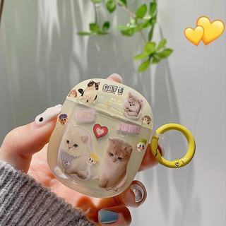 [เคสป้องกัน Airpods] เคสหูฟังบลูทูธไร้สาย กันกระแทก ลายแมวน่ารัก สําหรับ airpods รุ่น pro 1 2 3