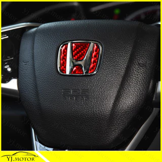 สติกเกอร์คาร์บอนไฟเบอร์ รูปโลโก้ สําหรับติดตกแต่งพวงมาลัยรถยนต์ Honda City Civic HR-V Jazz Dashboard Cover Sticker
