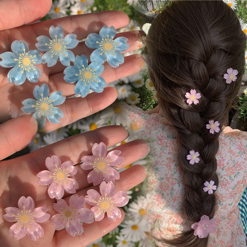 กิ๊บติดผม รูปดอกคามิเลียน่ารัก สีสันสดใส จํานวน 5 ชิ้น