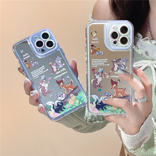 [เคสโทรศัพท์กระจก กันกระแทก ลายการ์ตูน Bambi สําหรับ iPhone14pro 13 12 pro max 11