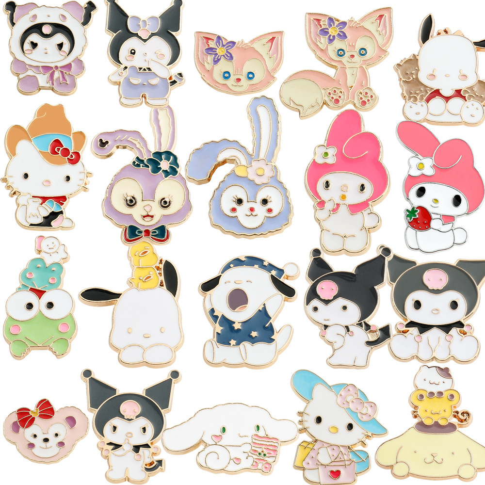 Sanrio Hello Kitty Cinnamon My Melody Lapel Pins สําหรับกระเป๋าเป้สะพายหลังอะนิเมะเข็มกลัดคอกางเกงยีนส์แจ็คเก็ตแฟชั่นเครื่องประดับอุปกรณ์เสริม
