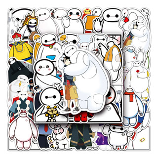 สติกเกอร์รูปลอก กันน้ํา ลาย Big Hero 6 Baymax DIY แบบสร้างสรรค์ สําหรับติดตกแต่งรถยนต์ จํานวน 51 ชิ้น