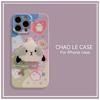 เคสโทรศัพท์กันกระแทกน่ารักสำหรับ iPhone 14 Plus 13 Pro Max Hard Case iPhone 12 11 Pro XS Max XR X/XS 7 8 Plus การ์ตูนลูกสุนัขขาตั้งเคสโทรศัพท์