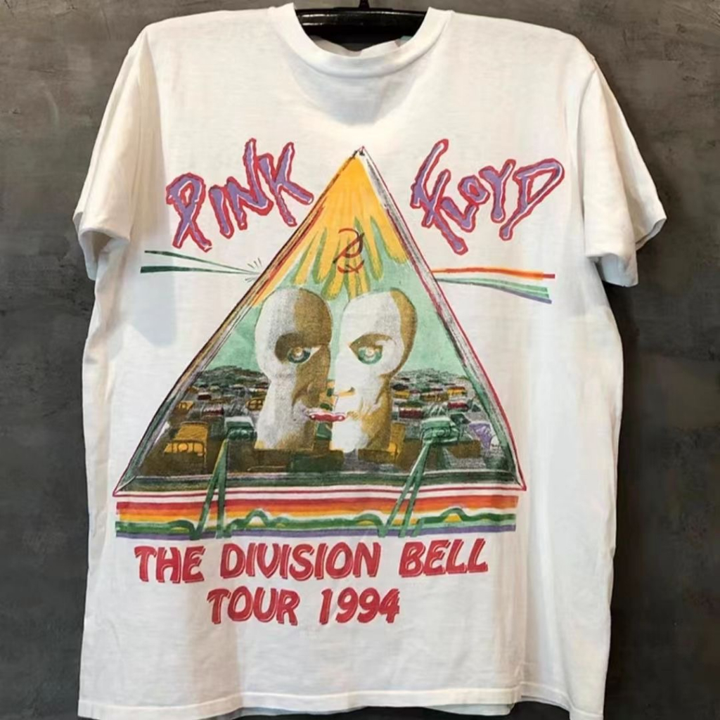 เสื้อยืดแขนห้าส่วน พิมพ์ลาย Pink Floyd Pink Floyd Band High Street Flying Pig เข้ากับทุกการแต่งกาย สไตล์เรโทร สําหรับผู้ชาย และผู้หญิง