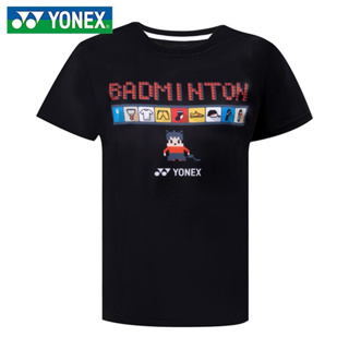 Yonex เสื้อยืดแบดมินตัน แขนสั้น ระบายอากาศ แห้งเร็ว สําหรับผู้ชาย และผู้หญิง