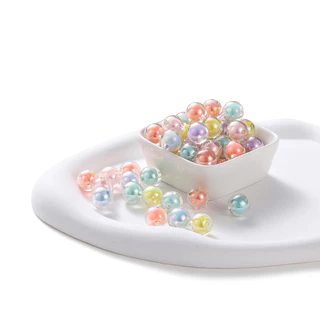 St. kunkka 50Pcs 8-10mm ลูกปัดอะคริลิคใส ทรงกลม หลากสี สําหรับทําเครื่องประดับ สร้อยคอ สร้อยข้อมือ DIY 50 ชิ้น