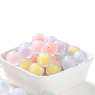 St. kunkka 50Pcs 8-10mm ลูกปัดอะคริลิคใส ทรงกลม หลากสี สําหรับทําเครื่องประดับ สร้อยคอ สร้อยข้อมือ DIY 50 ชิ้น
