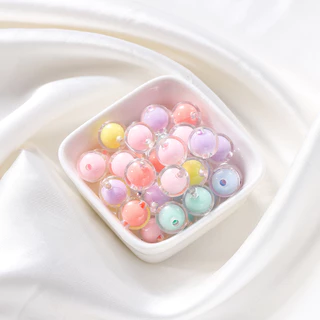 St. kunkka 50Pcs 8-10mm ลูกปัดอะคริลิคใส ทรงกลม หลากสี สําหรับทําเครื่องประดับ สร้อยคอ สร้อยข้อมือ DIY 50 ชิ้น