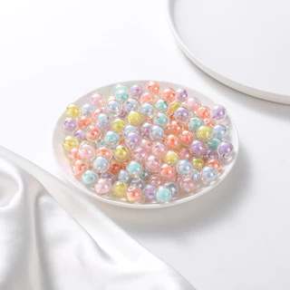 St. kunkka 50Pcs 8-10mm ลูกปัดอะคริลิคใส ทรงกลม หลากสี สําหรับทําเครื่องประดับ สร้อยคอ สร้อยข้อมือ DIY 50 ชิ้น
