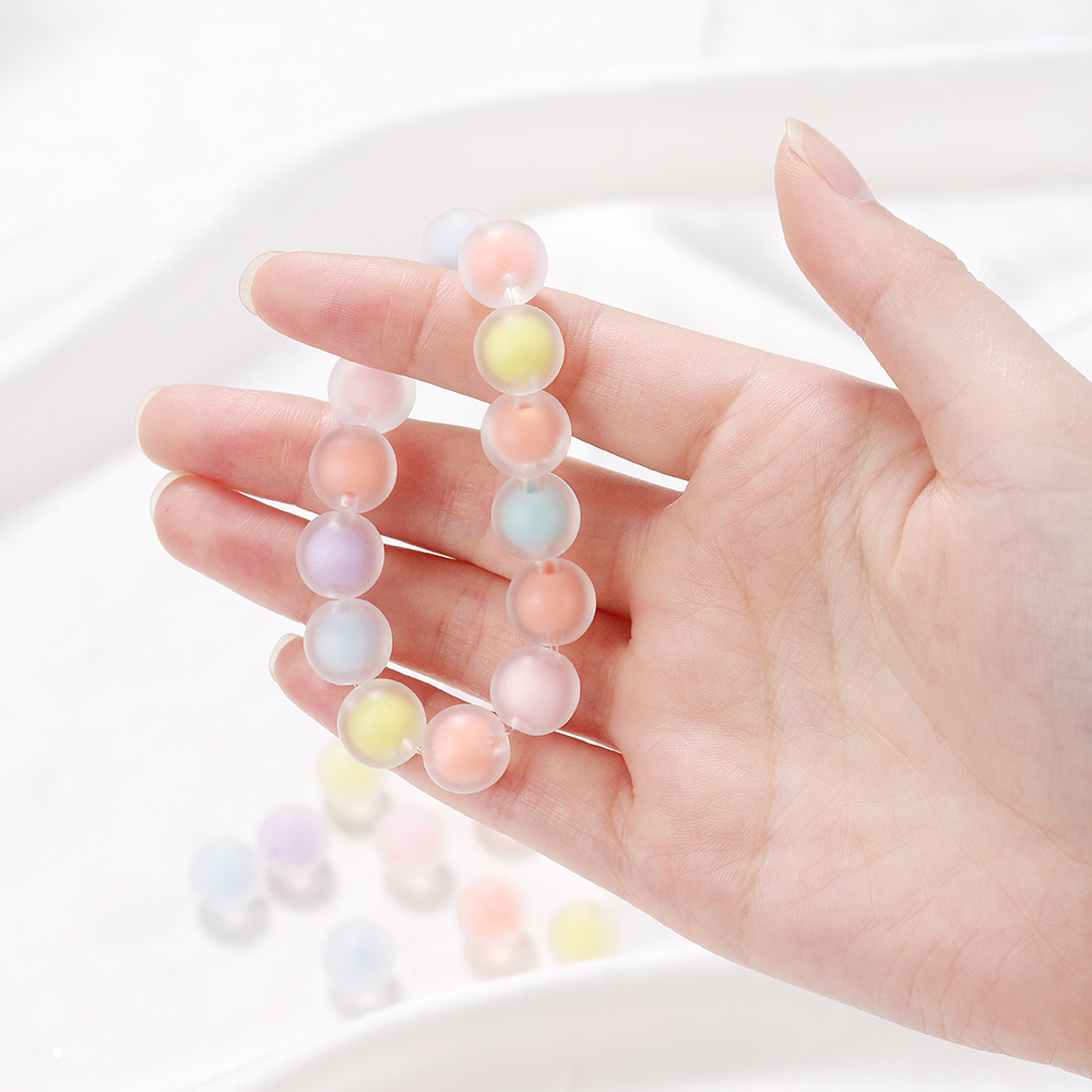 St. kunkka 50Pcs  8-10mm  ลูกปัดอะคริลิคใส ทรงกลม หลากสี สําหรับทําเครื่องประดับ สร้อยคอ สร้อยข้อมือ DIY 50 ชิ้น - รูปที่ 6