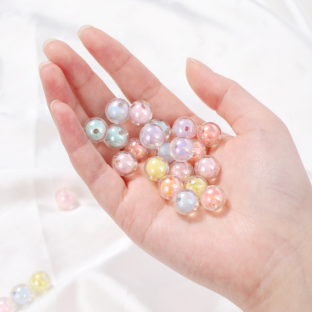 St. kunkka 50Pcs  8-10mm  ลูกปัดอะคริลิคใส ทรงกลม หลากสี สําหรับทําเครื่องประดับ สร้อยคอ สร้อยข้อมือ DIY 50 ชิ้น - รูปที่ 7