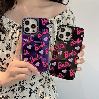 Casetify เคสโทรศัพท์มือถือกระจก ขอบสีม่วง กันกระแทก สําหรับ Iphone 13 12pro max 11 14pro