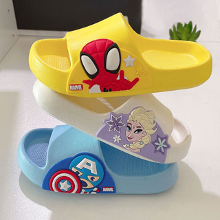 Elsa/Spider-Man รองเท้าแตะเด็กการ์ตูนลากครอบครัวห้องน้ำไม่ลื่น EVA รองเท้าแตะเด็กผู้ชาย