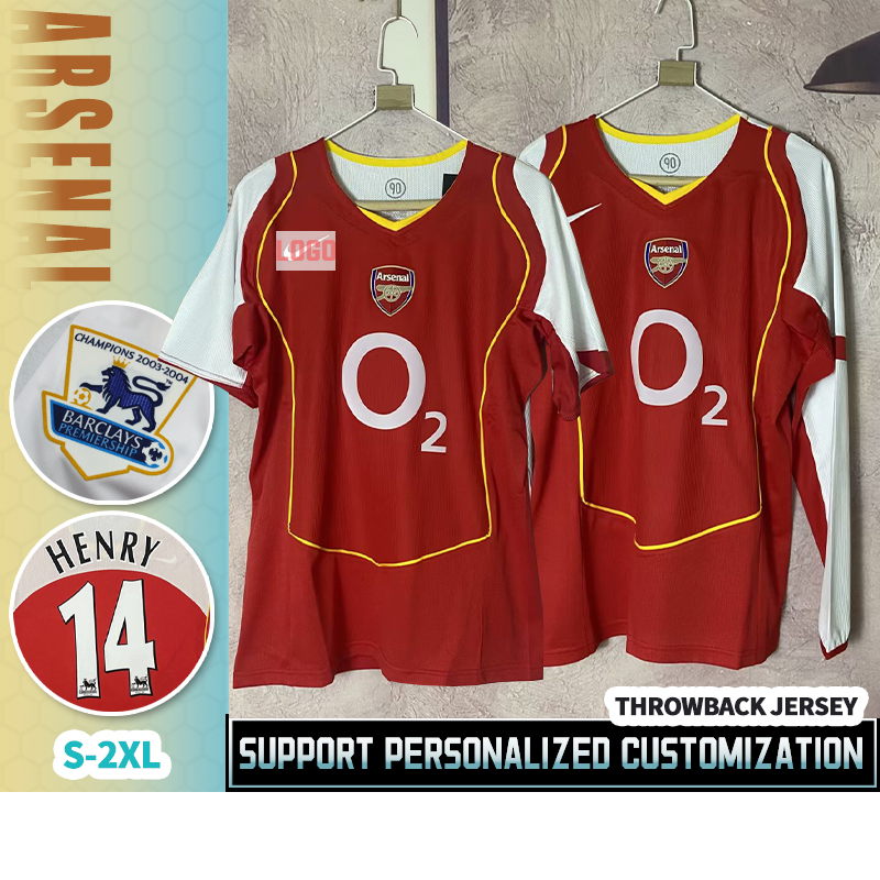 Arsenal Home 04-05 [Vintage] เสื้อยืดแขนยาว ลายฟุตบอล สไตล์วินเทจ ไซซ์ S-2XL คุณภาพสูง