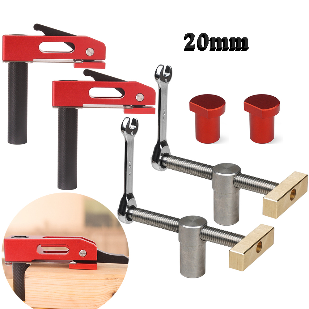 Woodworking Desktop Clip Brass Fast Fixed Clip Quick Fixture Clamping Tool and Work Benches Fast Hold Down Bench Dog Clamp Kit 20mm