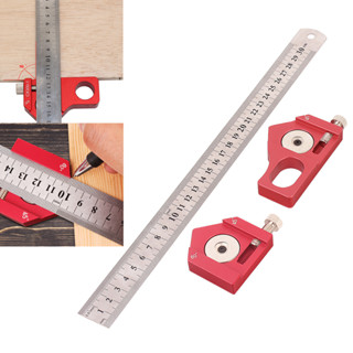 Positioning Block Stop 45/90 Degrees Block Aluminum Alloy Steel Ruler Fixed Steel Ruler Limit w/ Thickness 3mm Steel Rule