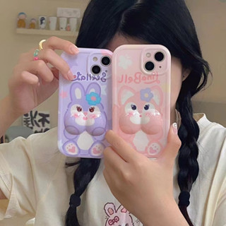 เคสโทรศัพท์มือถือ tpu แบบนิ่ม ลายหน้าอ้วน สีม่วง สีชมพู สําหรับ iPhone 14 14promax 14pro 11 12 12PRO 12PROMAX 13 13pro 13promax