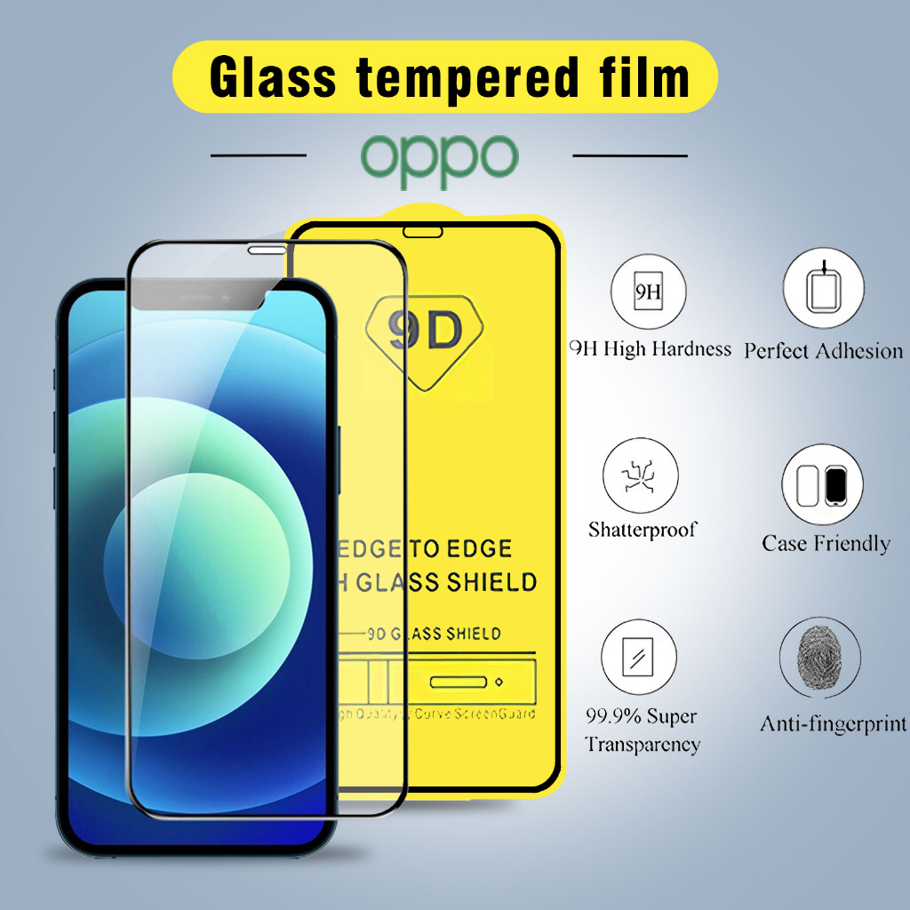 กระจกนิรภัย 9D แบบเต็มจอ สําหรับ OPPO A17 A17K A54 A5S A57 A57S A57E A3S A15 A76 A96 A16 A95 A55 A7 A5 A9 A31 A53 A33 2020 A77S A12 A12S