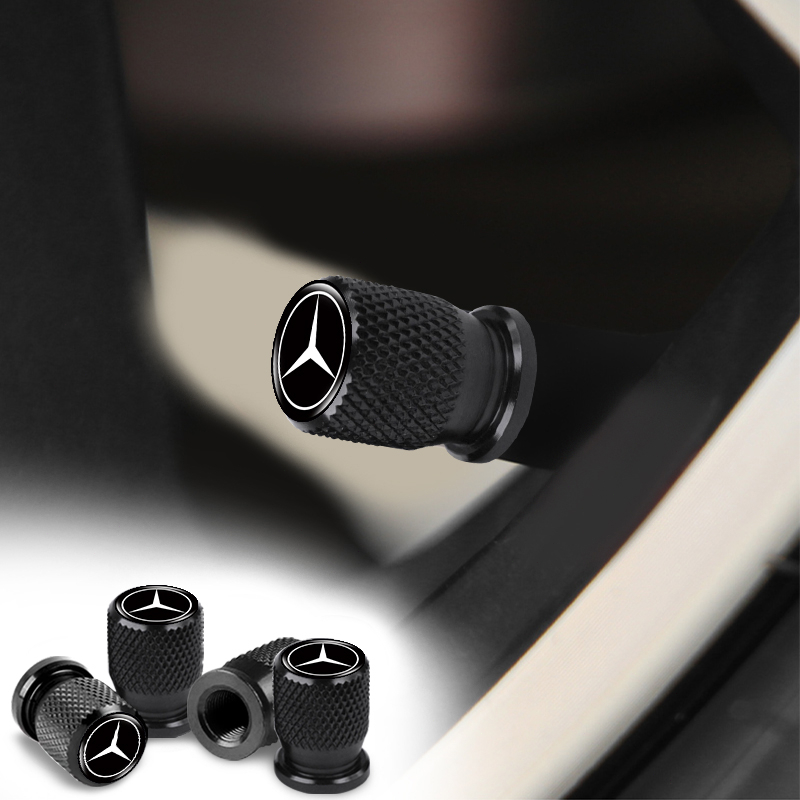 ฝาครอบวาล์วล้อรถยนต์ อลูมิเนียม กันฝุ่น สําหรับ Mercedes Benz Class W212 W211 W210 W203 W204 W205 CLA GLK CLS A C E 4 ชิ้น