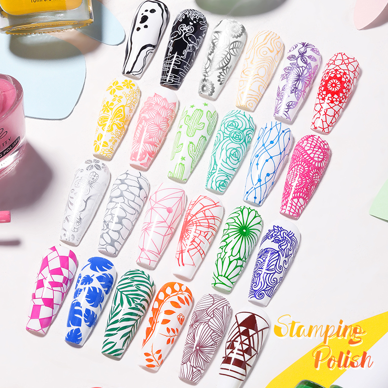 Born PRETTY ยาทาเล็บ แบบปั๊ม สีทอง สีเงิน สีดํา สีขาว 10 มล.
