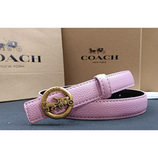 Coach เข็มขัดหนังวัวแท้ หัวเข็มขัดอัตโนมัติ สําหรับผู้หญิง